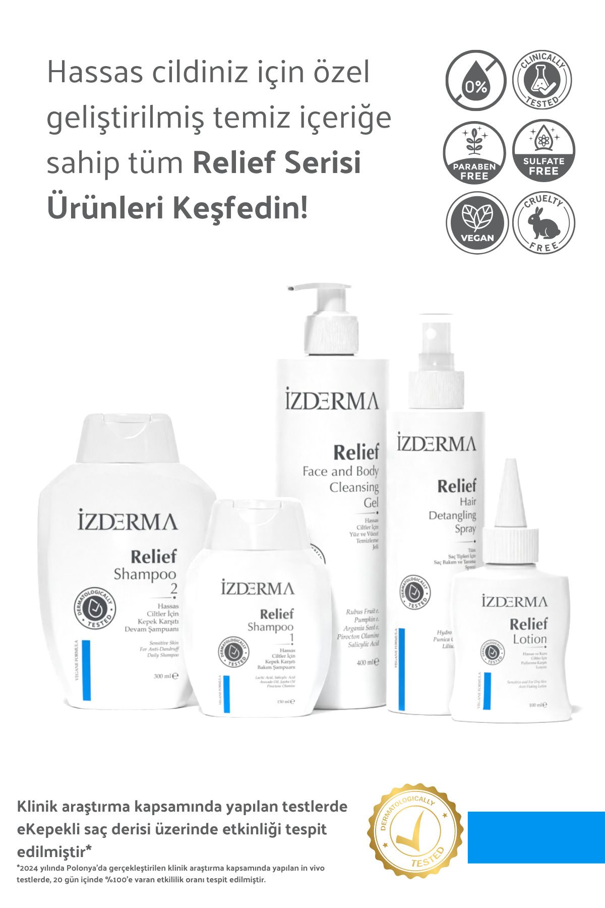 izderma Relief Şampuan 2'li Set - Kaşıntı, Kızarıklık, Pullanma, Kepek Karşıtı-6