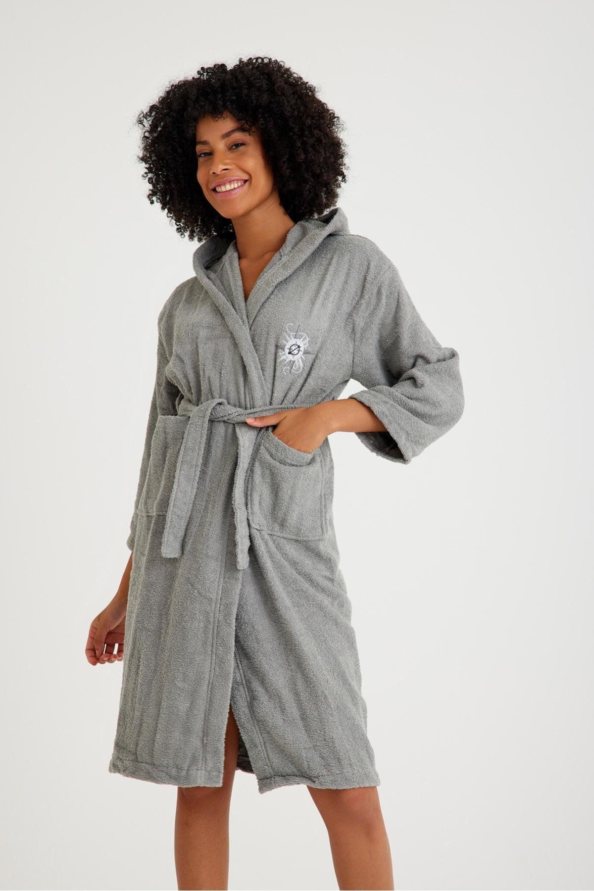 COTENCONCEPT-Cotton Hooded Children's Bathrobe - Plain Cut 5