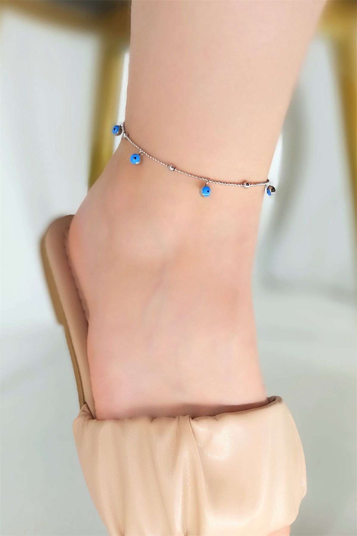 Çlk Accessories-Steel Row Heel Anklet TrAnkhal4166 2