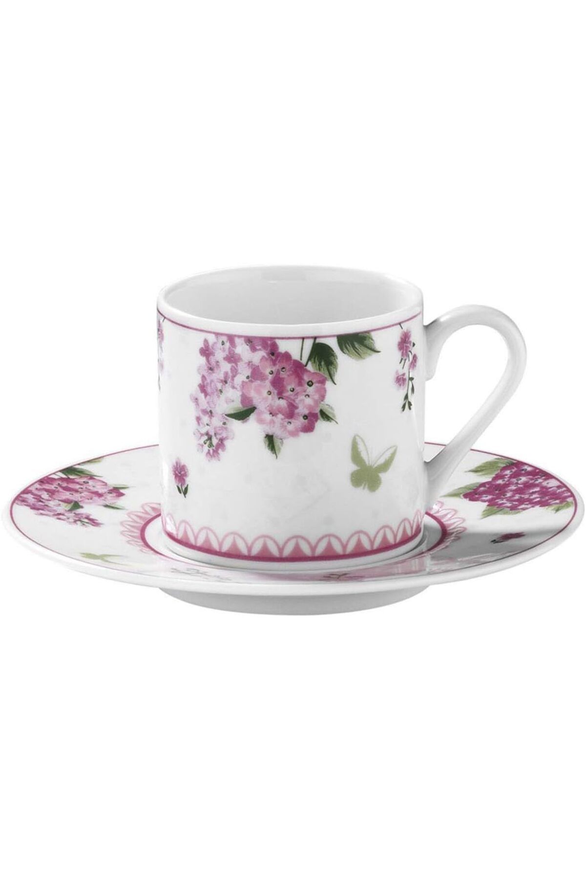 STOREMAX Porselen Altılı Rüya Desenli 6 Kişilik 12 Parça Kahve Fincan Takımı, 90 ml