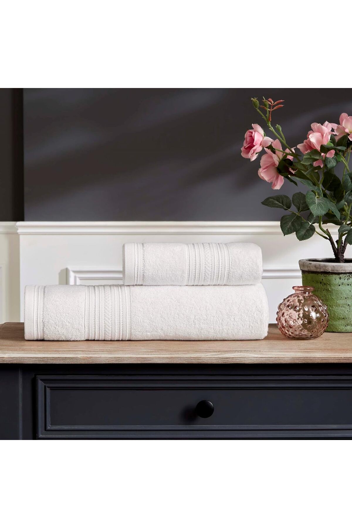 STOREMAX srhtDS Bamboo Rail Düz%60 Pamuk%40 Bambu Banyo Havlusu, Beyaz, 50x90 cm Desing 266450