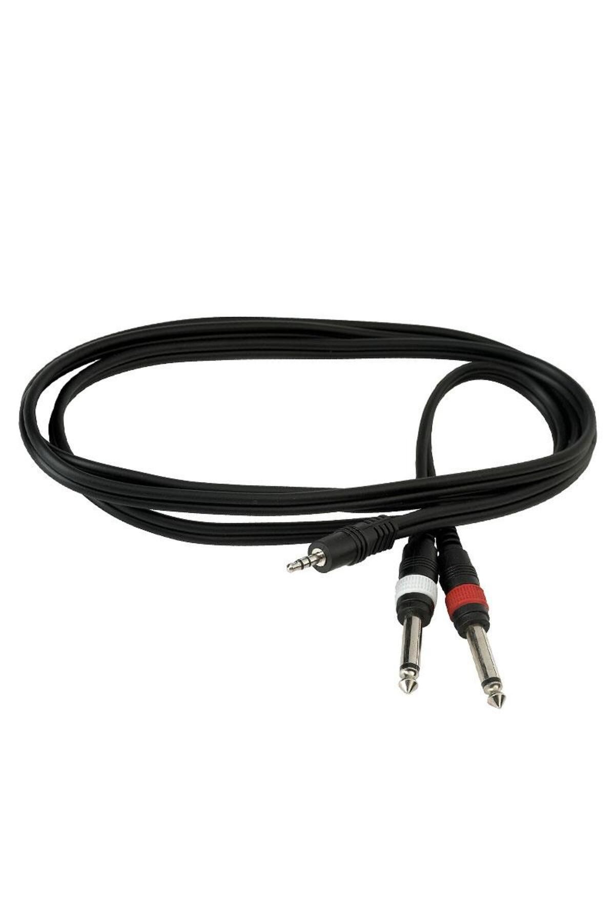 KEEPRO 3,5 Mm Stereo Jaktan 2 X Mono 6,3 Mm Jaka Ses Kablosu 1.5m