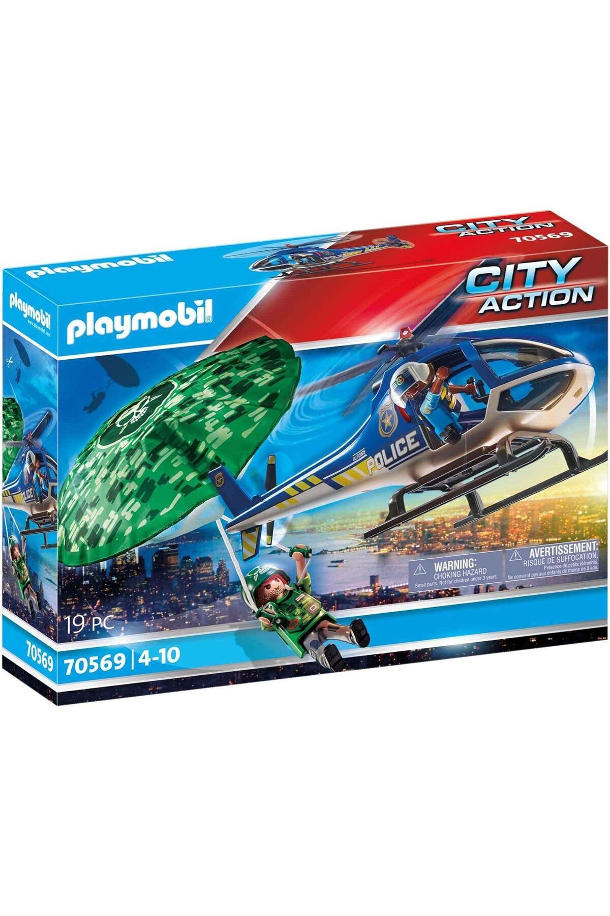 STOREMAX htpshopmx City Action 70569 polis helikopteri: Paraşüt takibi, 4-10 yaş arası çocuklar için st
