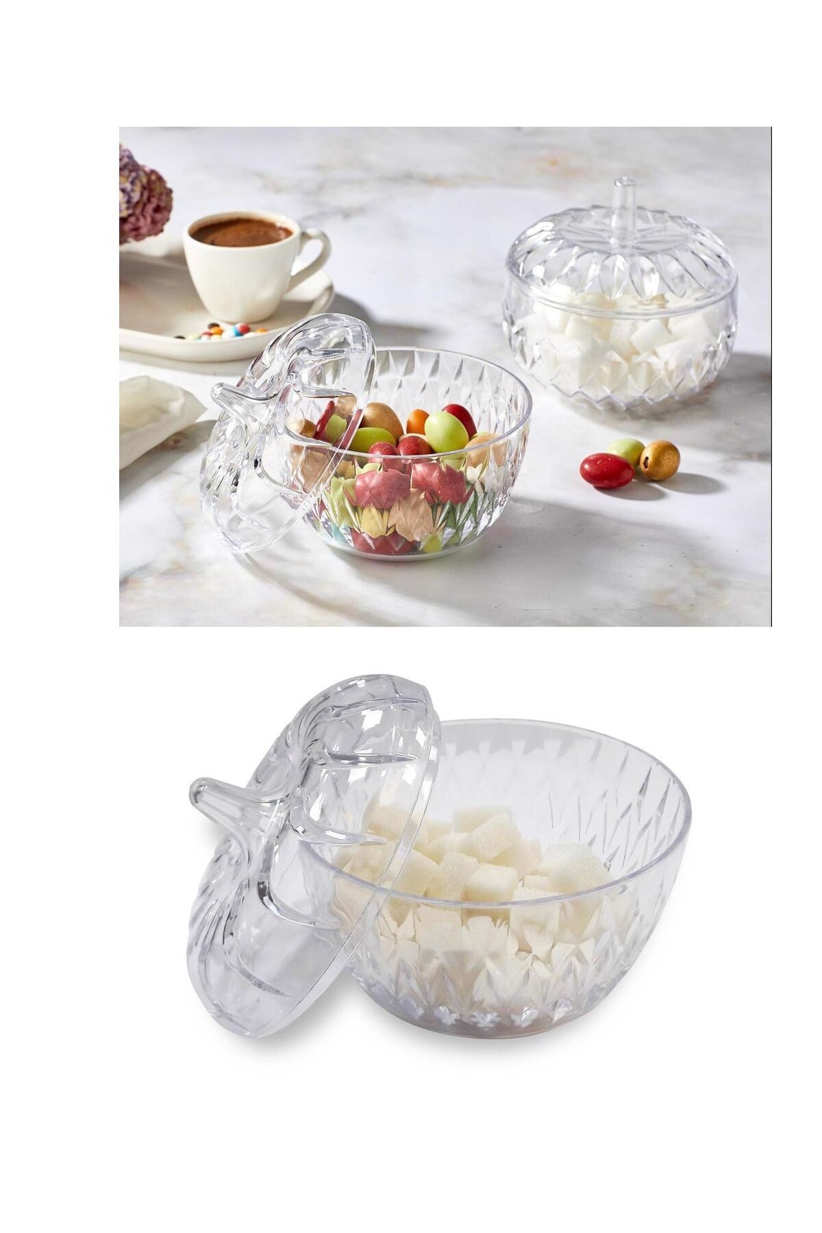 sahbülstore-Set of 2 Mica Decorative Sugar Bowl Turkish Delights - Sbs4730-9819 1