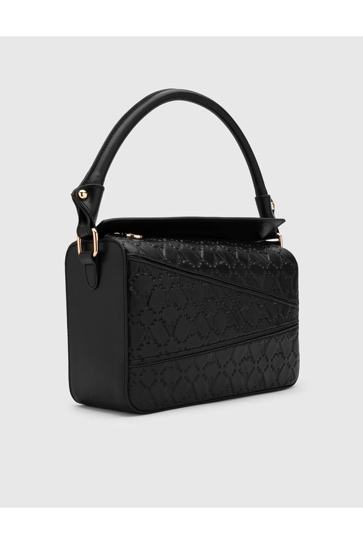İLVİ-Lottie Black Genuine Leather Women's Handbag 2