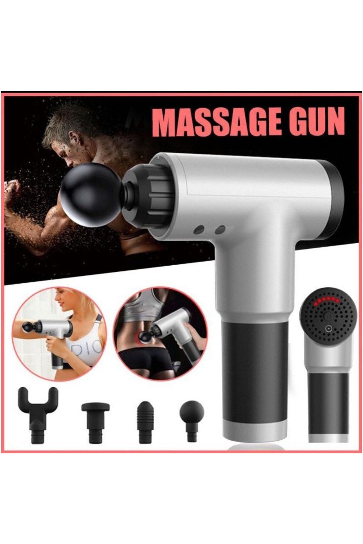 STOREMAX buystoremx 4 Başlıklı Titreşimli Yoğurmalı 6 Fonksiyonlu Masaj Aleti newstar 1051066