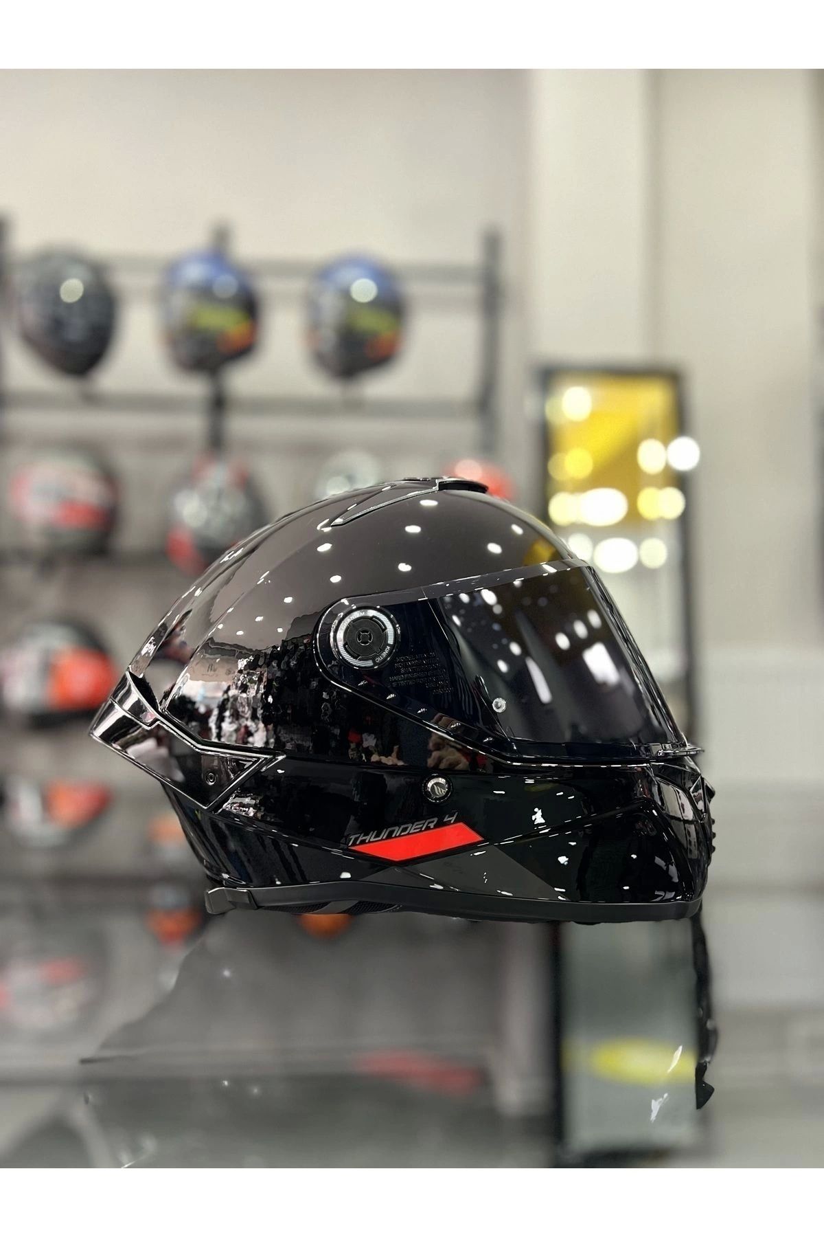 Helmets Thunder 4 Gloss Black Kask ŞEFFAF VİZÖRLÜ - 3