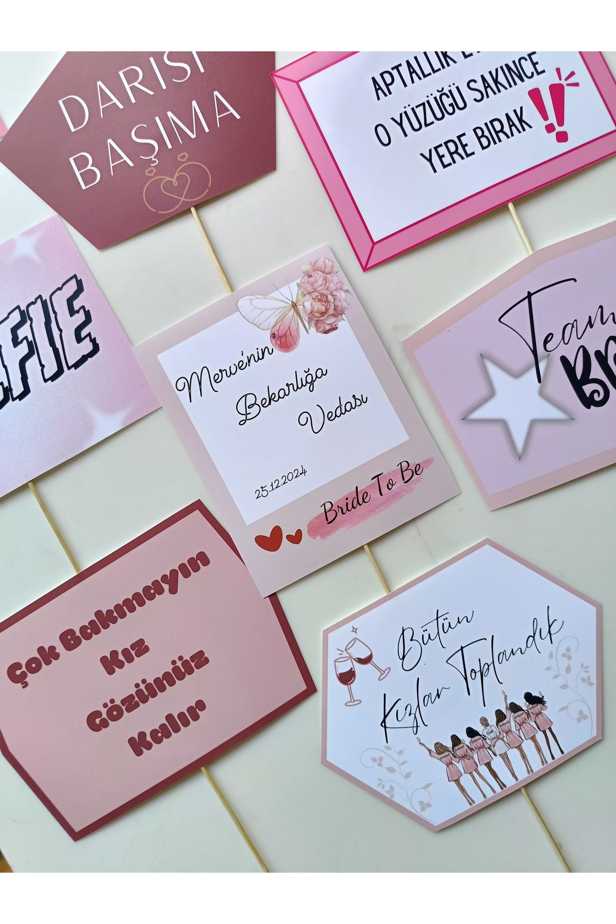 ErEs Atelier 10 Adet Bekarlığa Veda Bride To Be Konuşma Balonu Seti Bride Pankartları