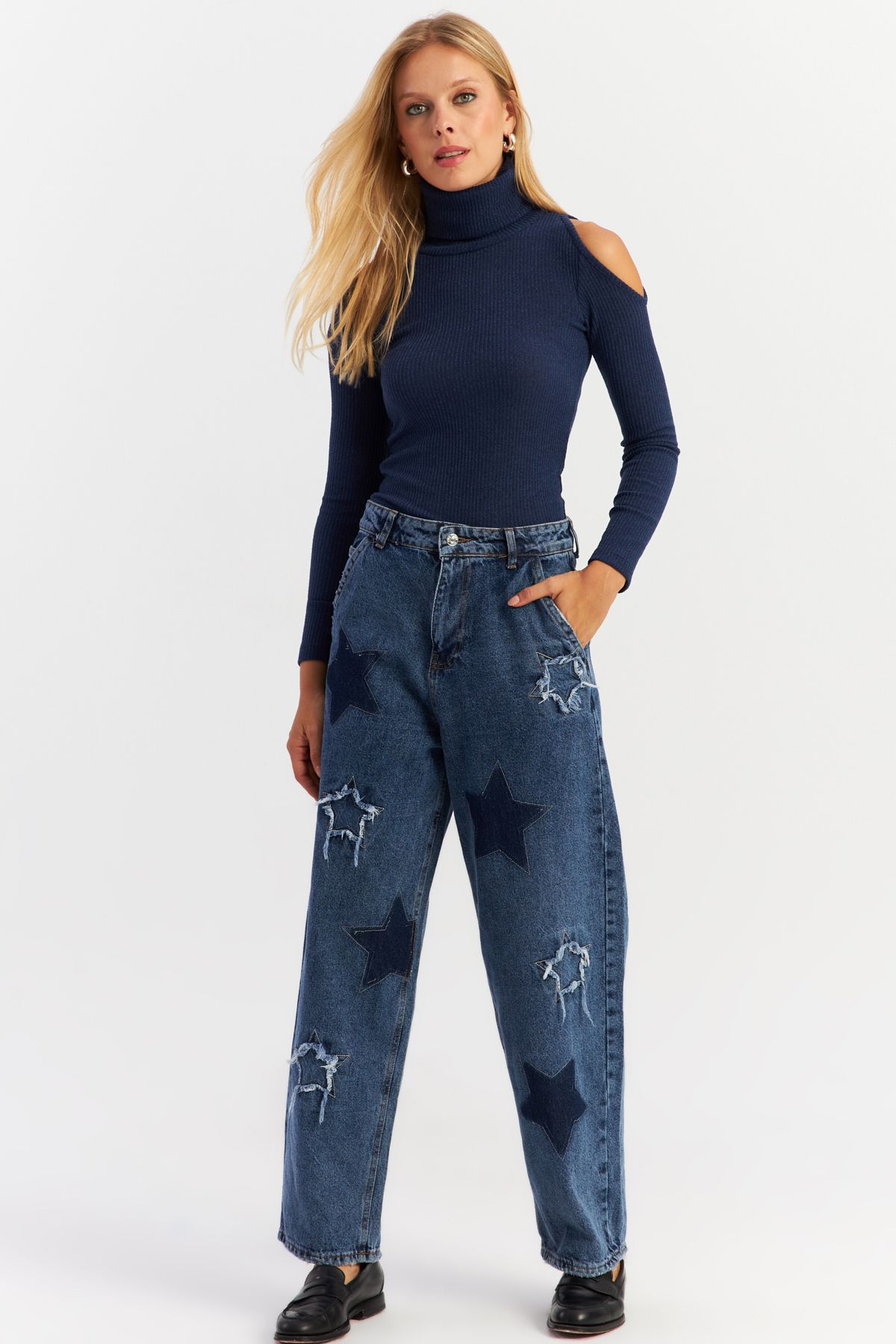 Sexy blue pants on sale