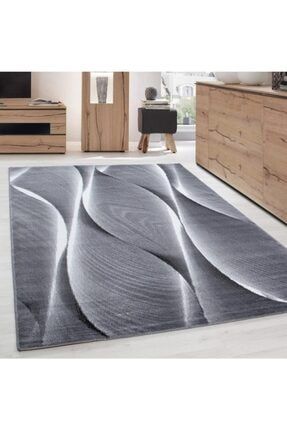 Modern Dekoratif 3 Boyutlu dalgalı Efektli siyah gri beyaz Oturma odası Salon Halısı P_PARMA9310BLACK