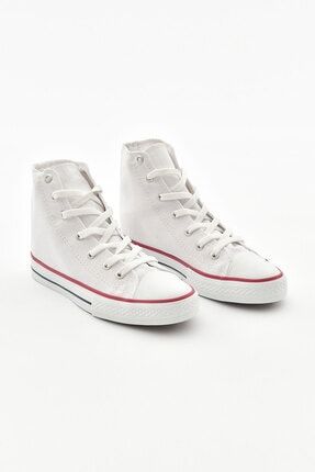 Unisex Bilekli Keten Sneaker Beyaz Spor Ayakkabı uzn001