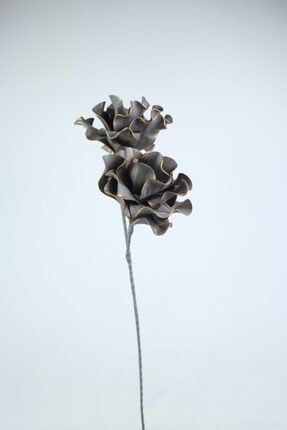 Yapay Çiçek Siyam Gülü Çift Başlı Gri Bronz kain001