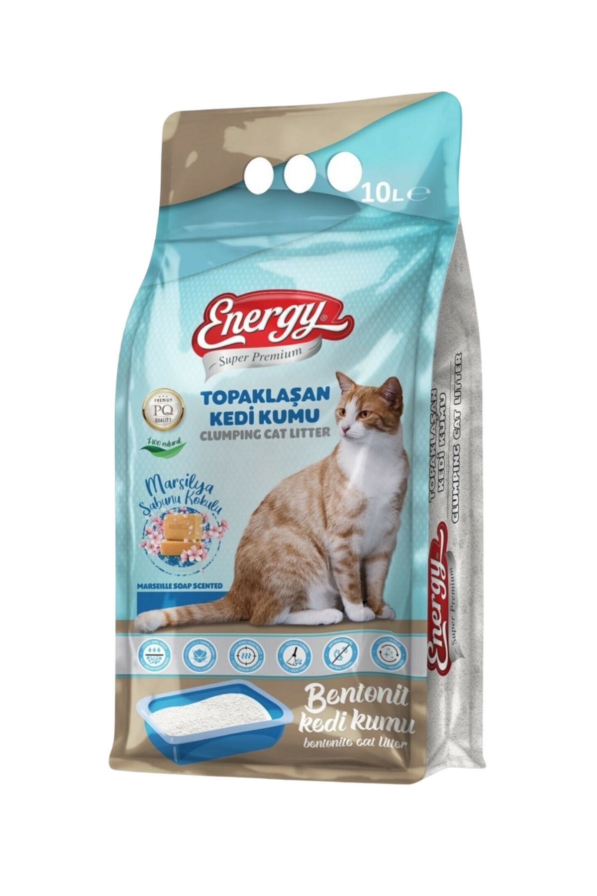 Energy Ince Taneli Sabun Kokulu Kedi Kumu-10 Litre