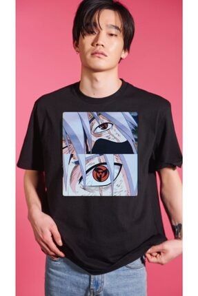 Unisex Siyah Anime Pamuklu Oversize T-shirt ANM00003