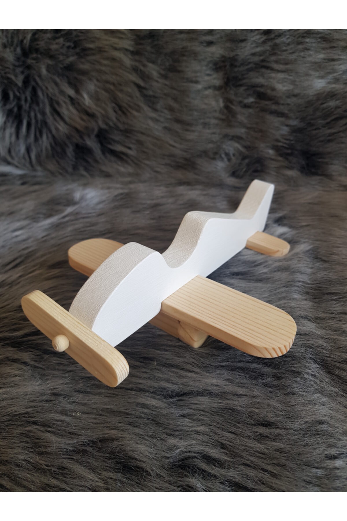 Wooden Toy Wheeled Airplane, 2 3 4 5 Girl-boy Gift Montessori Toys- White