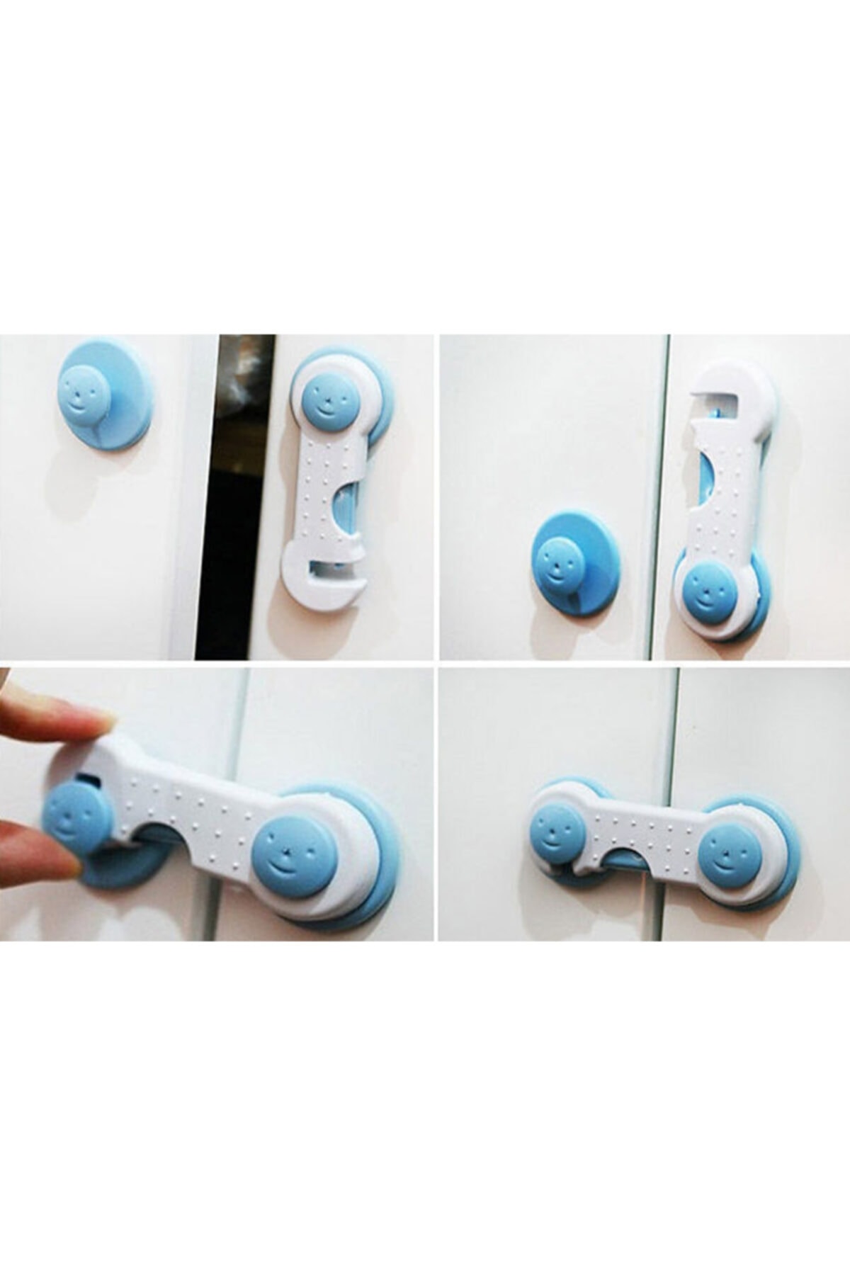 FırsatVar 4 Adet Geçmeli Bebek Çocuk Dolap Kapağı Çekmece Çocuk Kilidi Kilit Seti fotoğrafı 4 (önizleme)