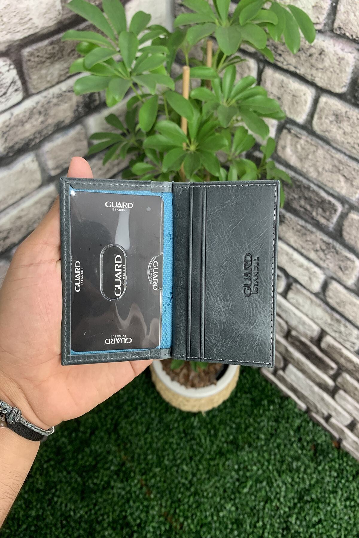 GUARD-Black Leather Antique Card Holder 2