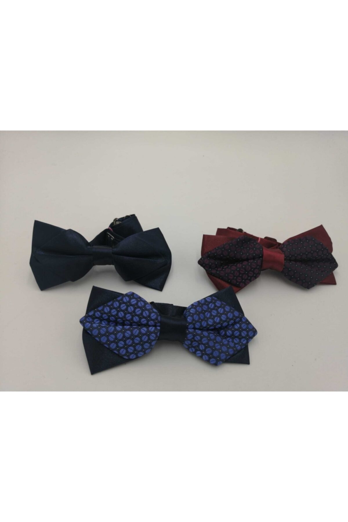 Yage Unisex Karma Renk Desenli 3'lü Kombin Papyon Set