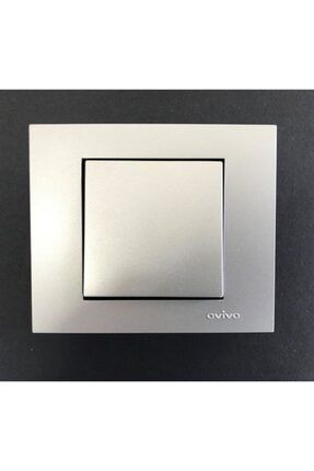 Ovivo Grano Gümüş (silver) Anahtar Mekanizma+çerçeve(12 Adet) OVGG041+OVG001X12