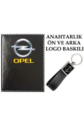 Opel Logolu Siyah Ruhsat Kabı Ve Opel Logolu Anahtarlık 22514561