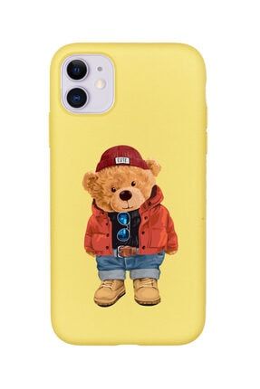 Iphone 11 Teddy Bear Baskılı Içi Süet Lansman Kılıf KC039-i11