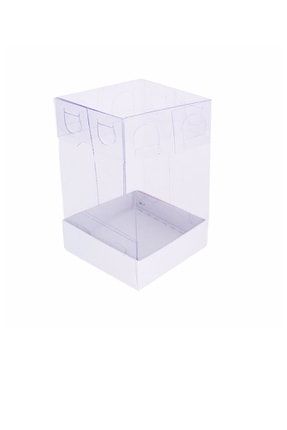 7 X 7 X 7 Cm Altı Beyaz Karton Üstü Asetat Kutu (100 Adet) KUTU D1Q14