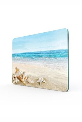 Cam Kesme Tahtası - Kesim Tablası | Sahil Deniz Yıldızı Desenli | 30cm X 40cm DV_CKT_065
