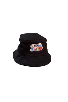 Bts ' Bt21 ' Bucket Hat Şapka - Siyah BTS_BT21_LOGO_CAP