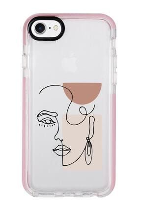 Iphone 7 Women Art Desenli Candy Bumper Silikonlu Telefon Kılıfı MC7CBTS97