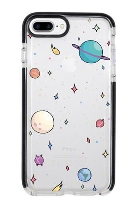 Iphone 8 Plus Gezegenler Desenli Candy Bumper Silikonlu Telefon Kılıfı MC8PCBTS21