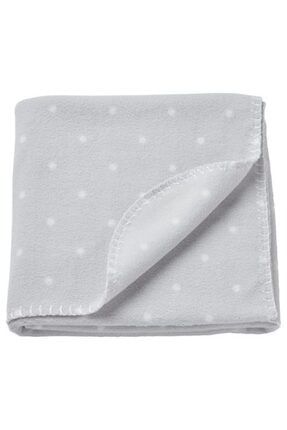 Bebek Battaniyesi Puantiyeli 70x90 Cm Meridyendukkan Gri-beyaz Bebe Battaniye puantiyeli battaniye