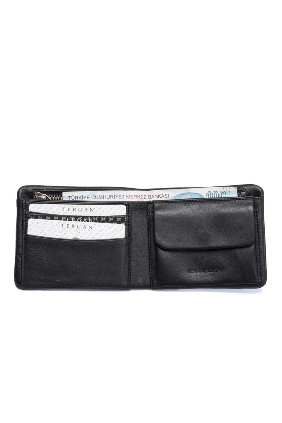 Tergan-Genuine Leather Men's Black Wallet S1ce00001361 3