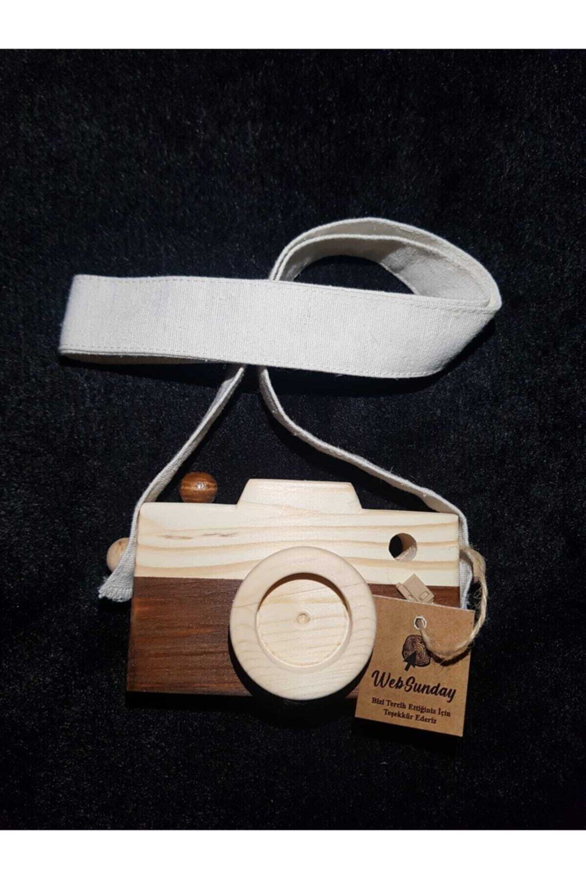 websunday Dekoratif Fotoğraf Makinesi, Bebek Çocuk Askılı Sahne Kamera, Sevimli Ahşap Oyuncak-kahverengi fotoğrafı 3 (önizleme)