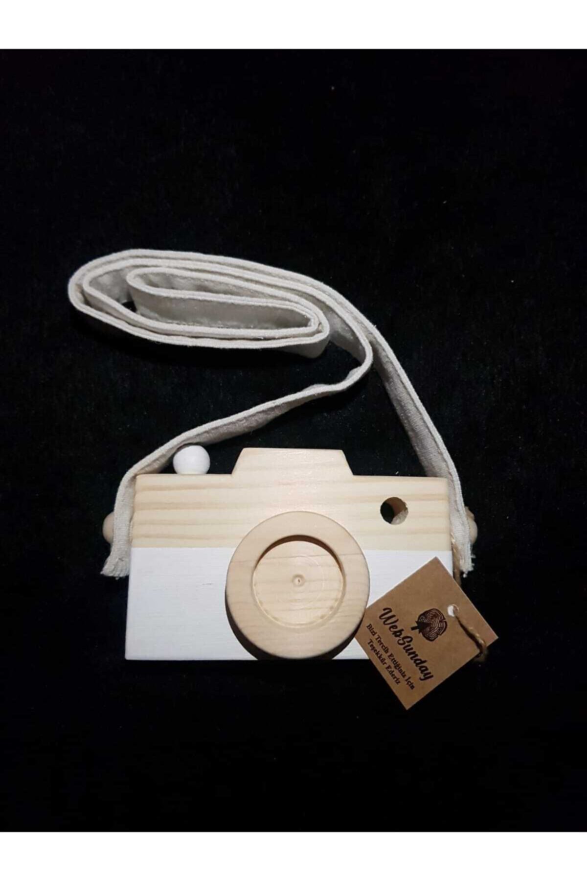 websunday Dekoratif Fotoğraf Makinesi, Bebek Çocuk Askılı Sahne Kamera, Sevimli Ahşap Oyuncak-beyaz fotoğrafı 4 (önizleme)