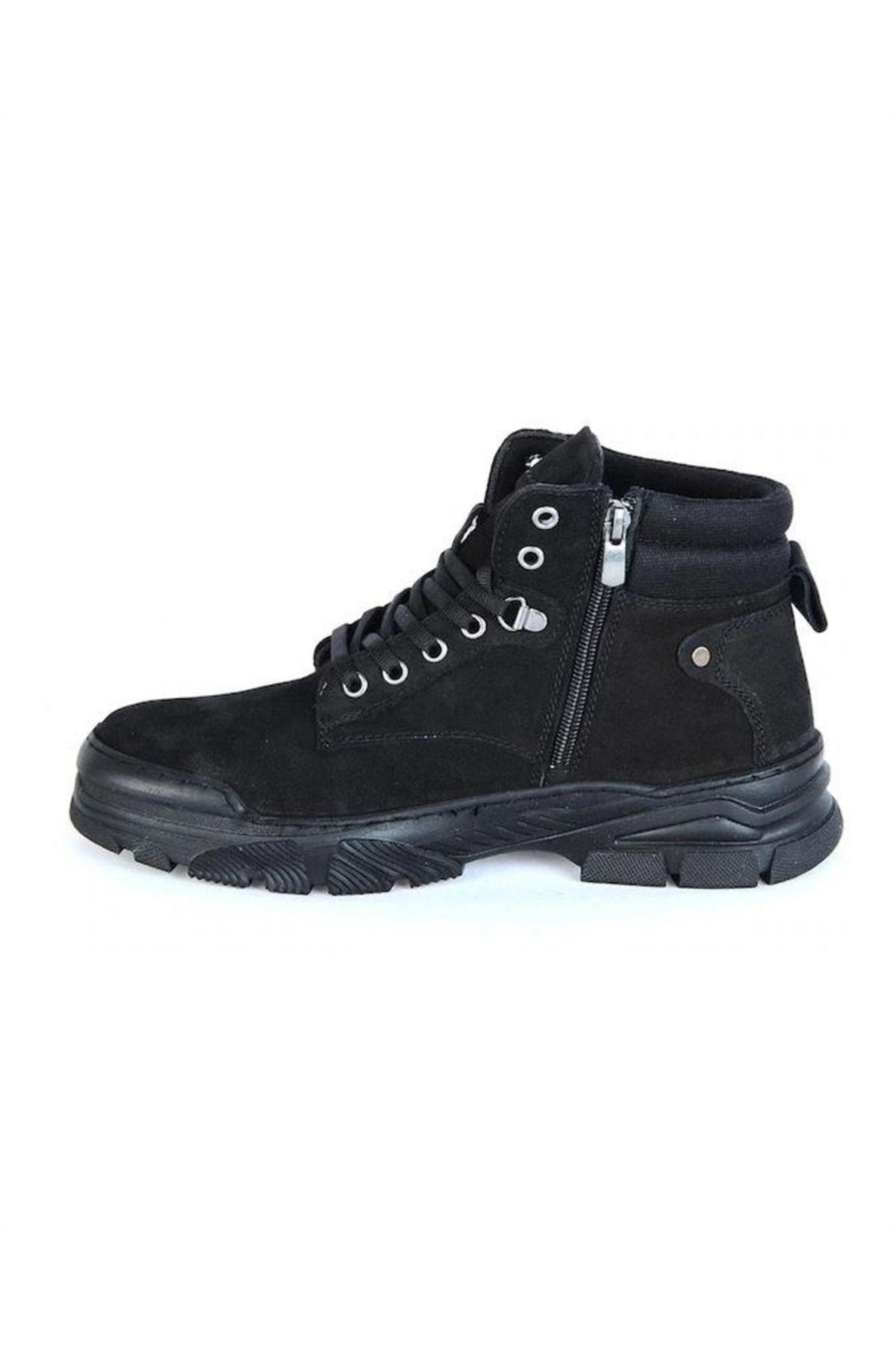 M.P.-M.P232-4254 Mr Men's Black Nubuck Leather Zipper Boots 3