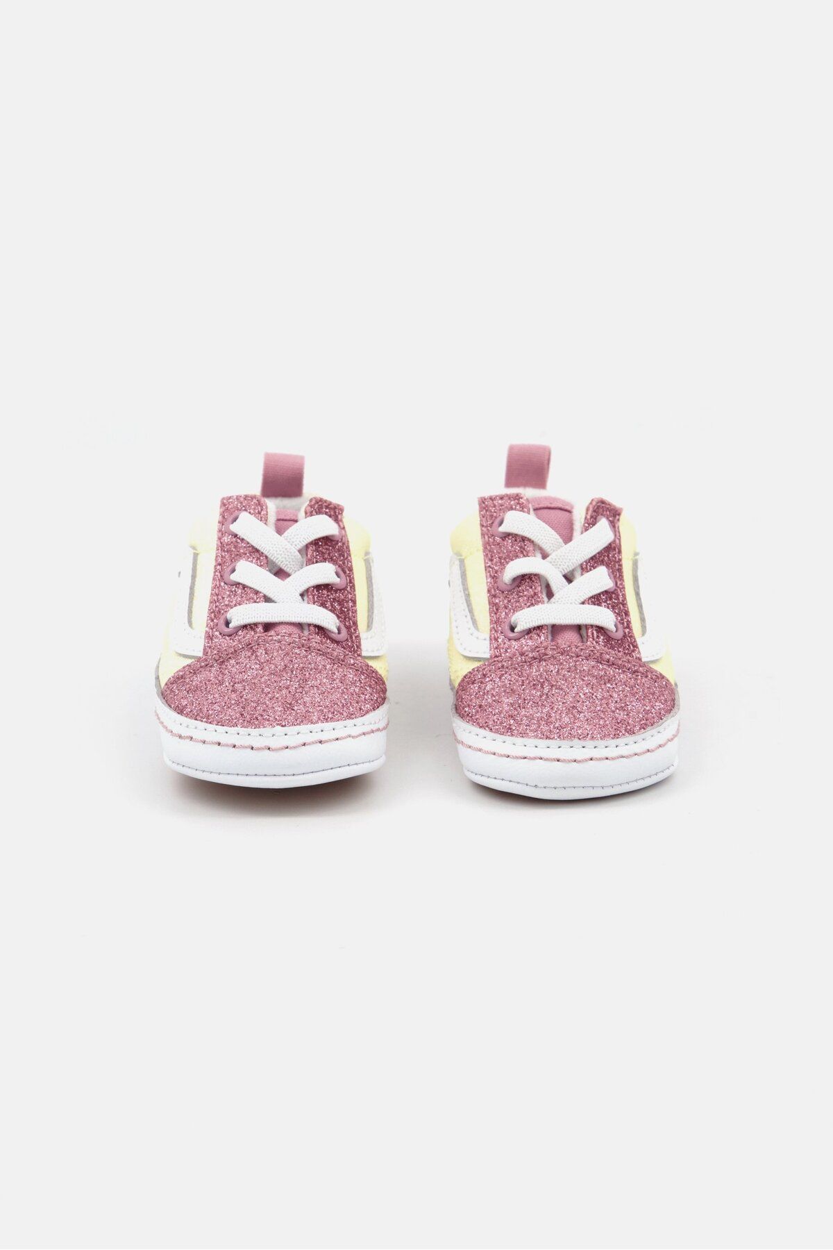 Vans-Toddlers Girl Two Tone Glittery Shoes, Yellow/Pink 3