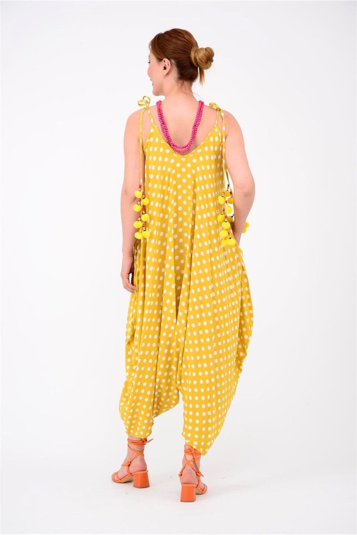 Bohem Stil-Polka Dot Patchwork Authentic Baggy Jumpsuit 4