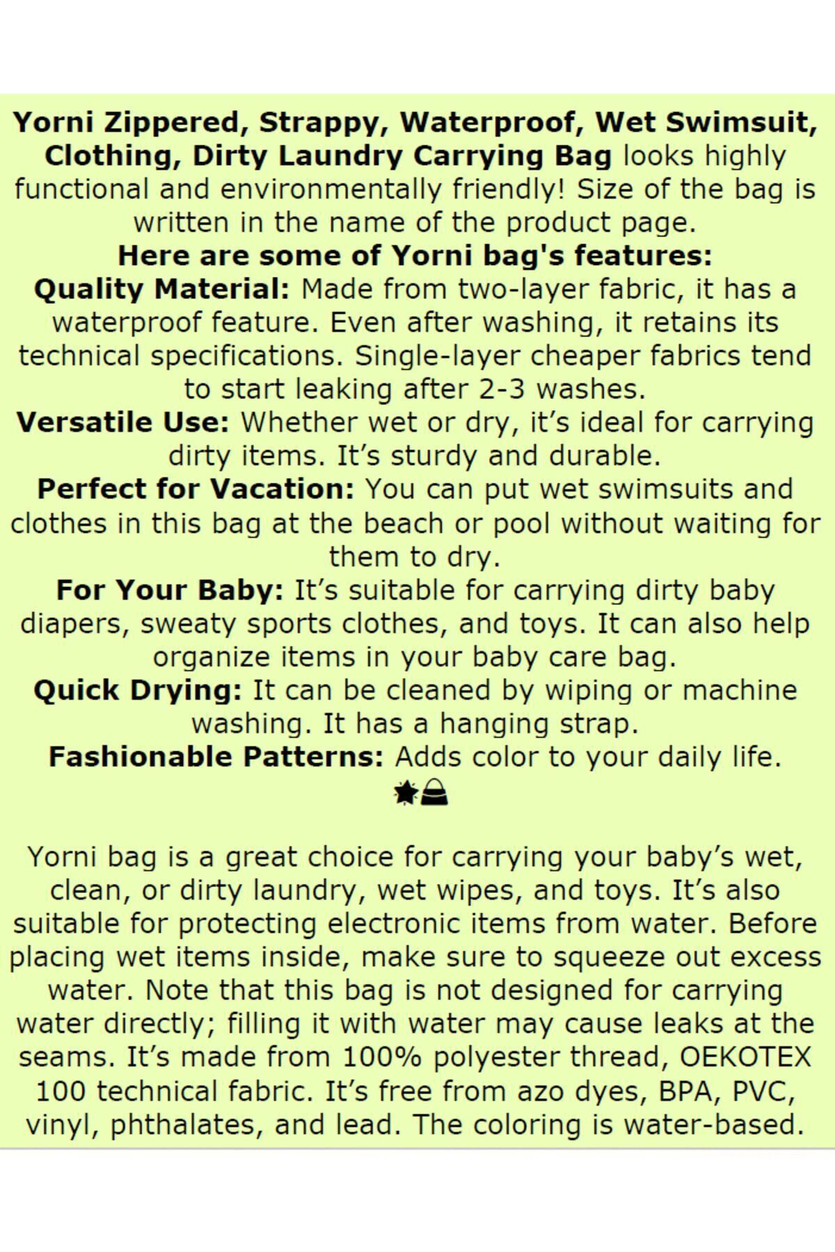 yorni-Zoo - 38x29cm Leakproof Eco-Friendly Zippered Swimsuit and Clothes Bag 2