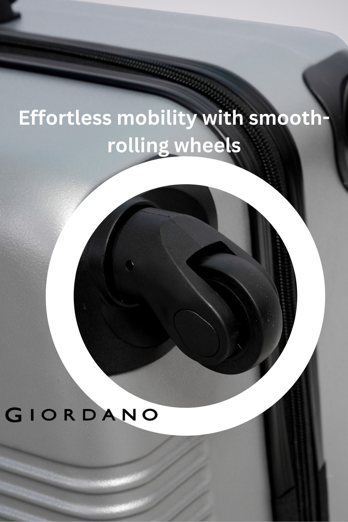 Giordano-Logo Series Luggage Set of 3 Silver,ABS Hardshell Lightweight Durable Secure Number Lock. 5