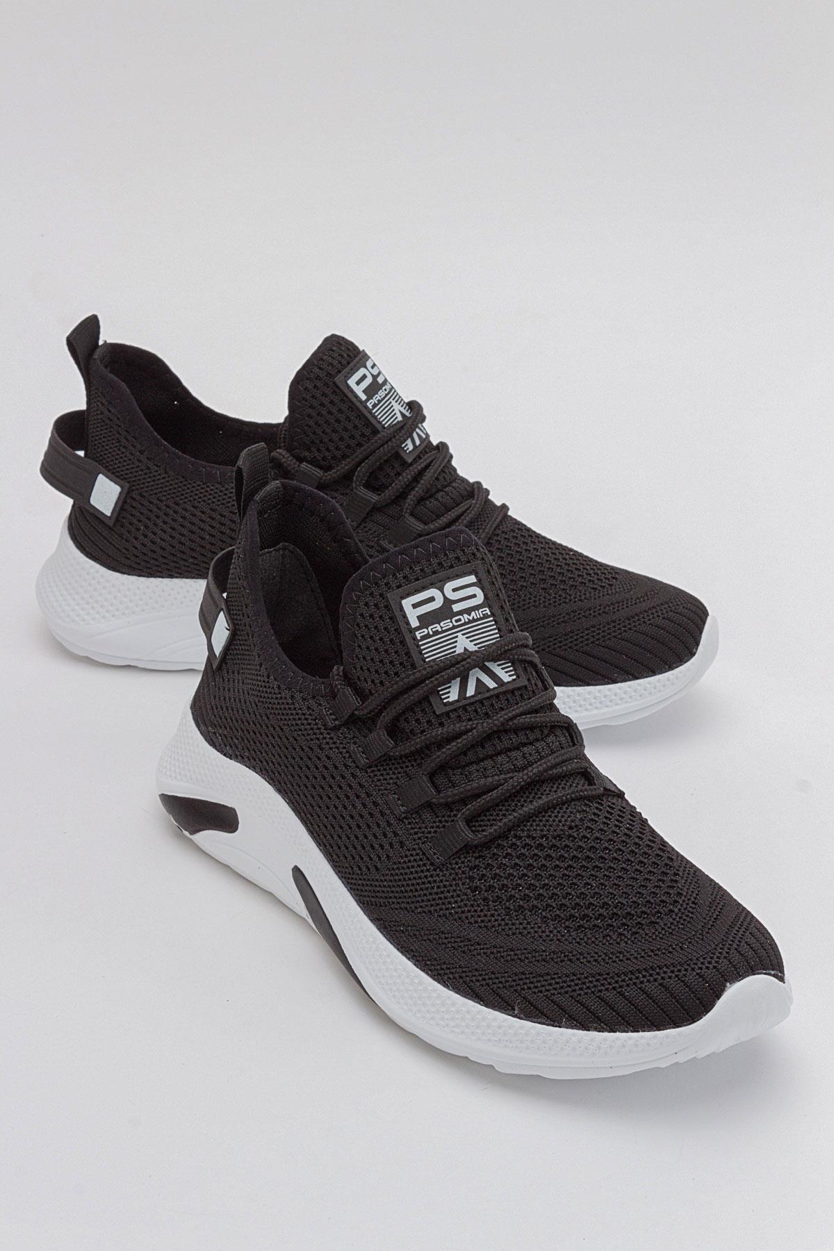 Women's Knitwear Sports Shoes BLACK AND WHITE
