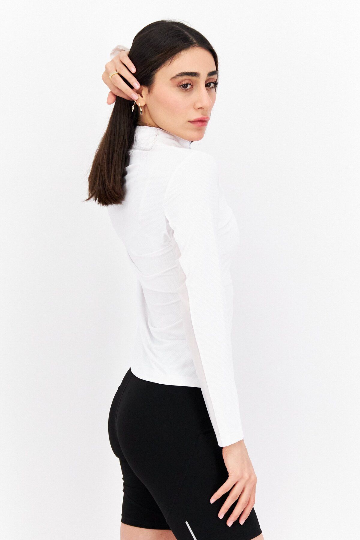 Gottex-Women Sportswear Fit Long Sleeve Training Top, White 3