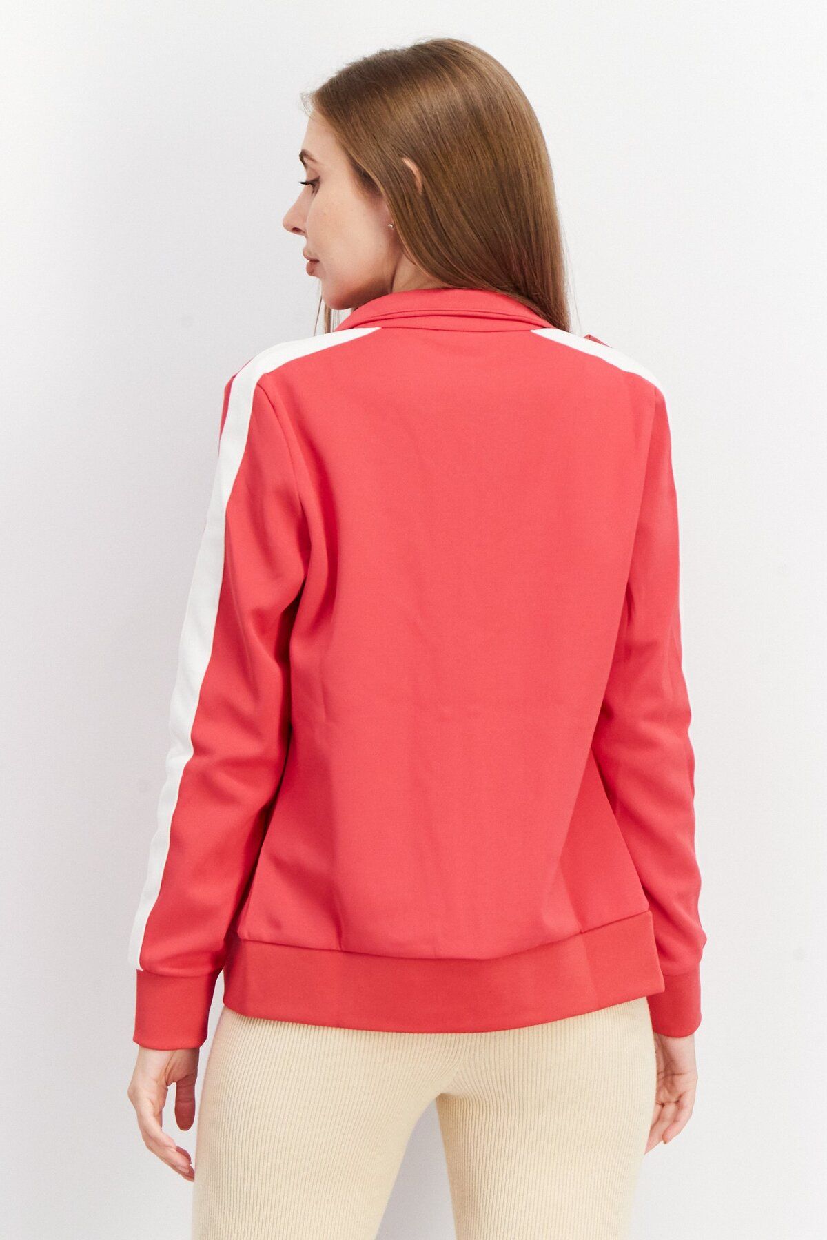 Fila-Women Sportswear Fit Long Sleeve Full Zipper Training Jacket, Pink Combo 3