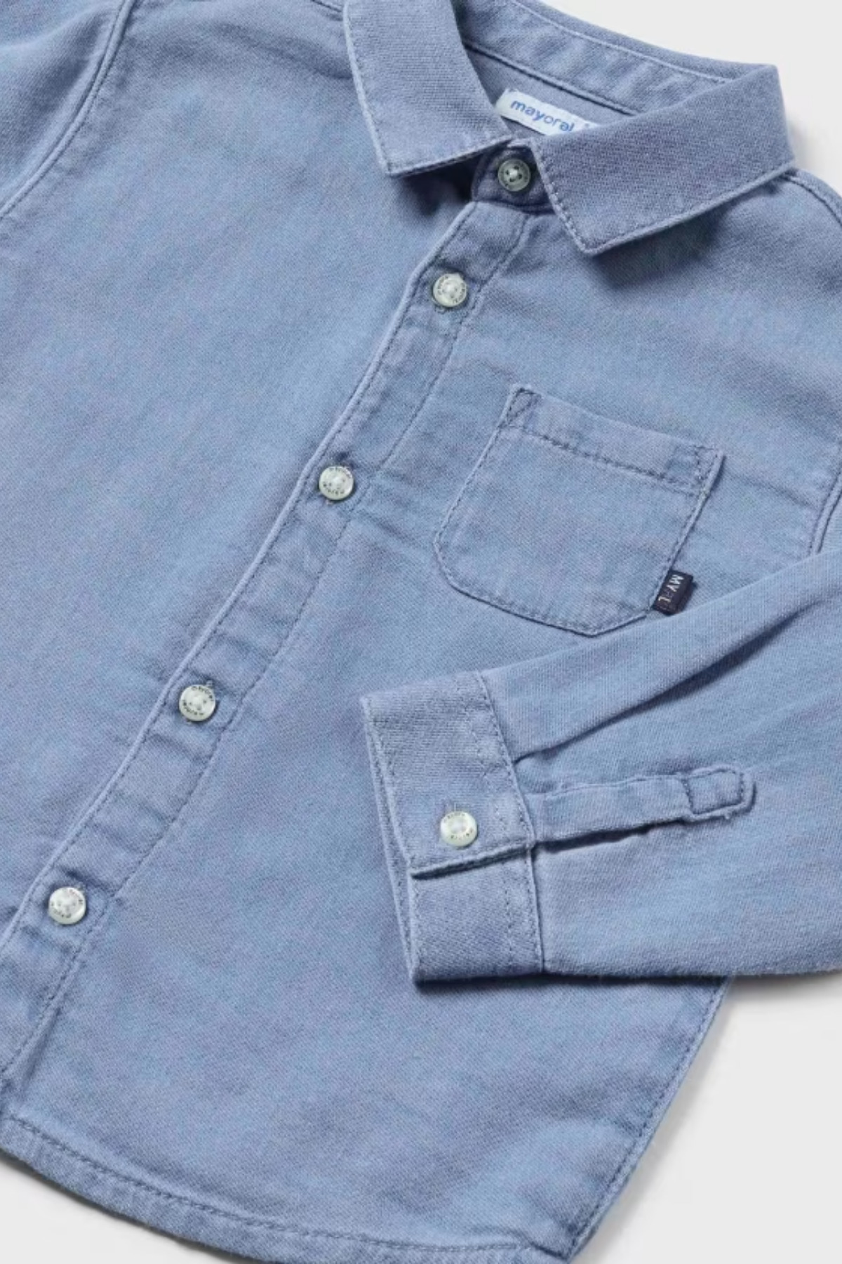 Mayoral 02192-5 UZUN KOL MAVİ GÖMLEK fotoğrafı 2 (önizleme)