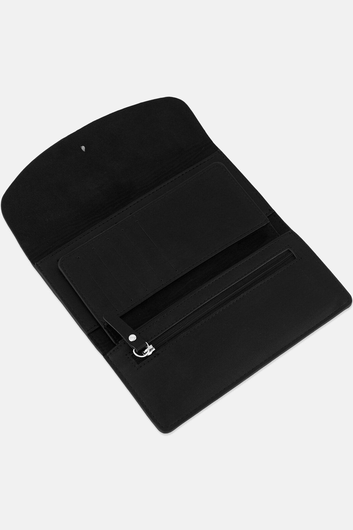 French Connection-Women Fold Over Enveloped Wallets, Black 4