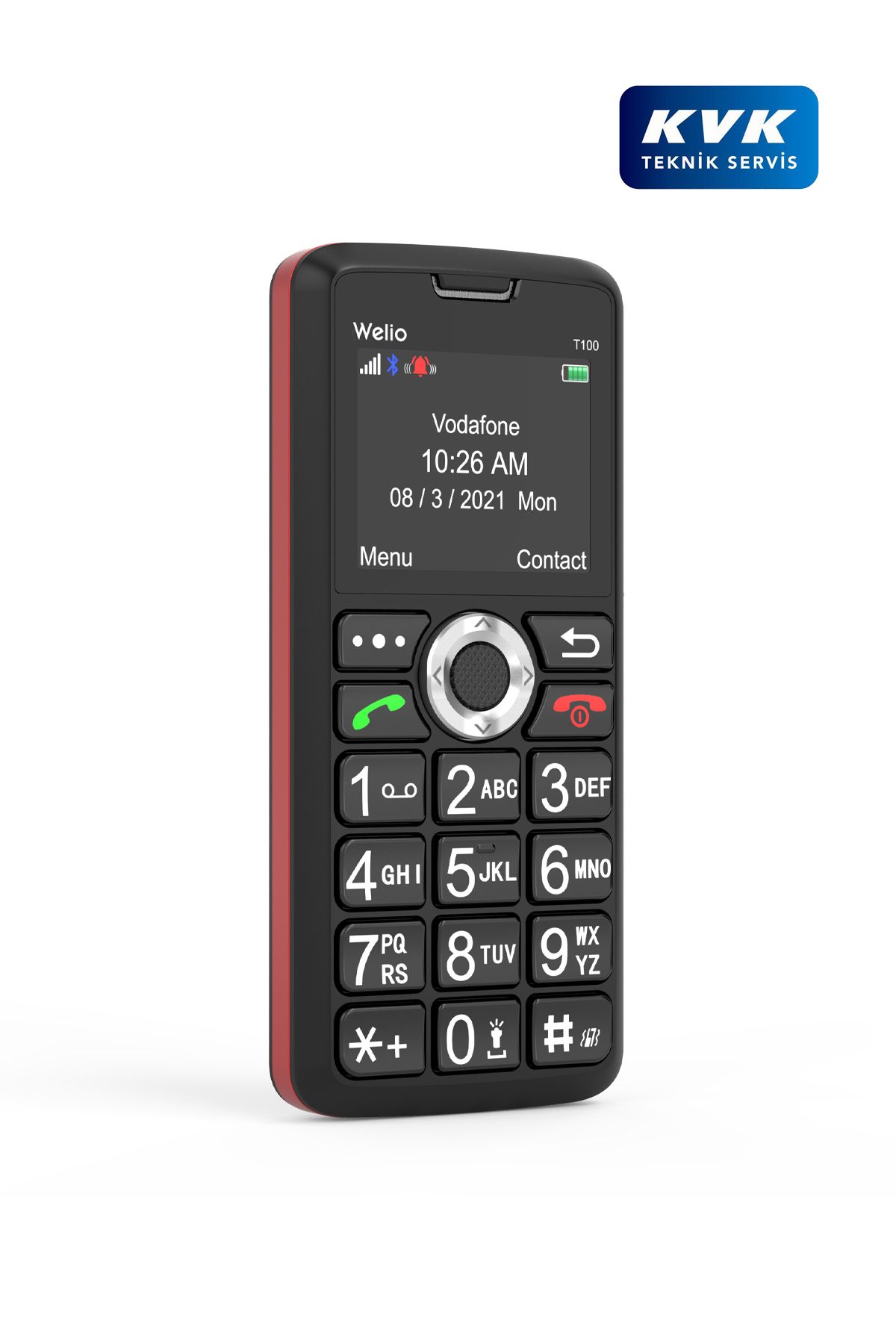 Welio WKey T100 Kamerasız Siyah-Kırmızı Asker/Yaşlı Cep Telefonu