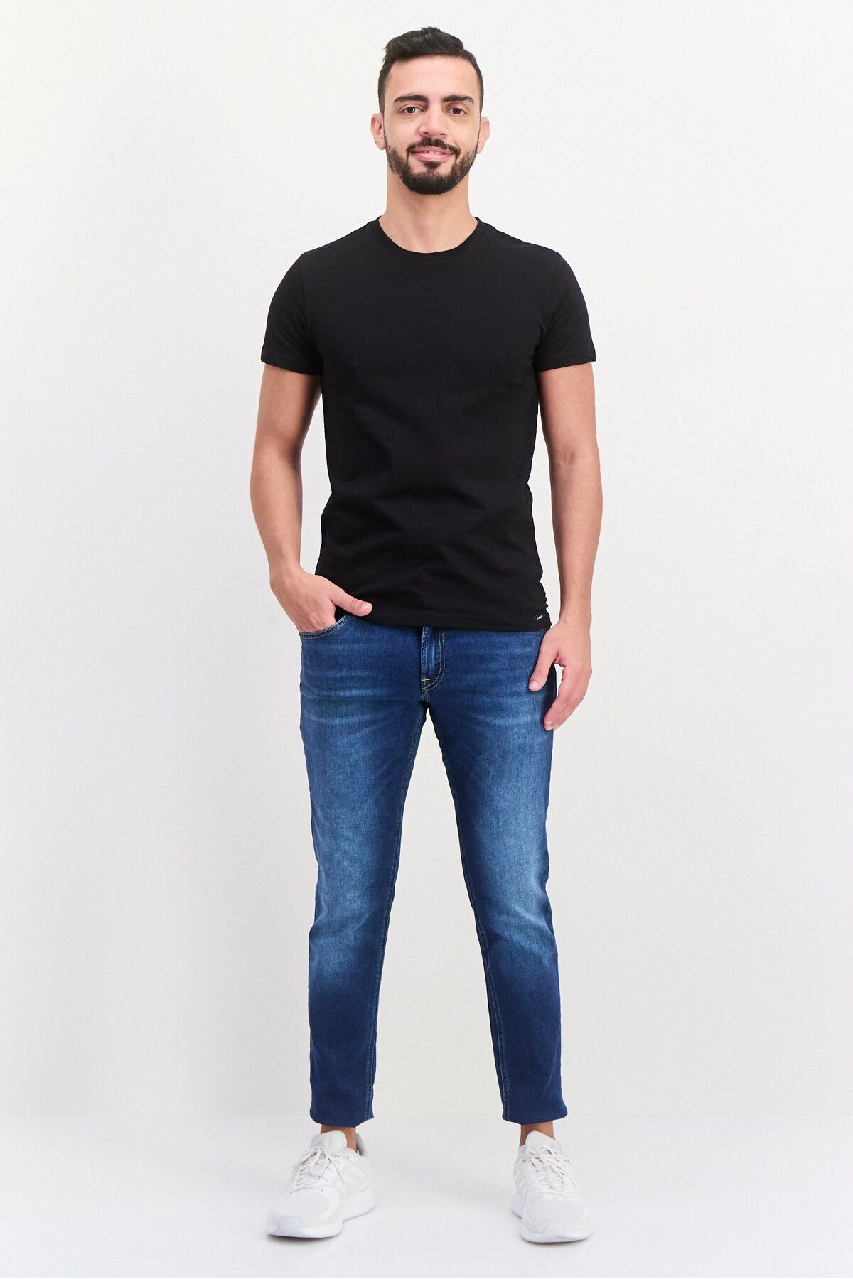 Jack & Jones-Men Skinny Fit Washed Stretchable Denim, Navy Blue 4