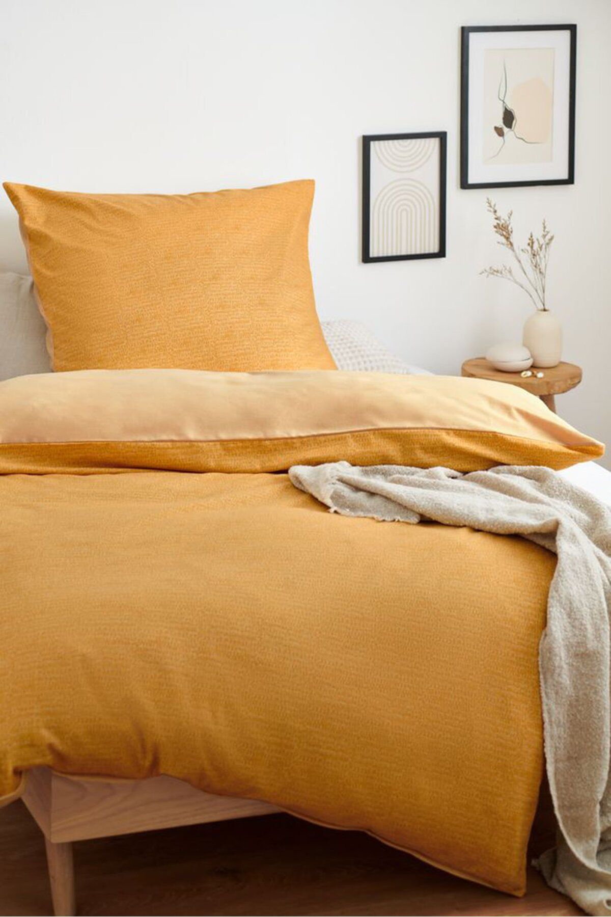 Tchibo-Single Flannelette Duvet Set 135 x 200 cm, Yellow 1