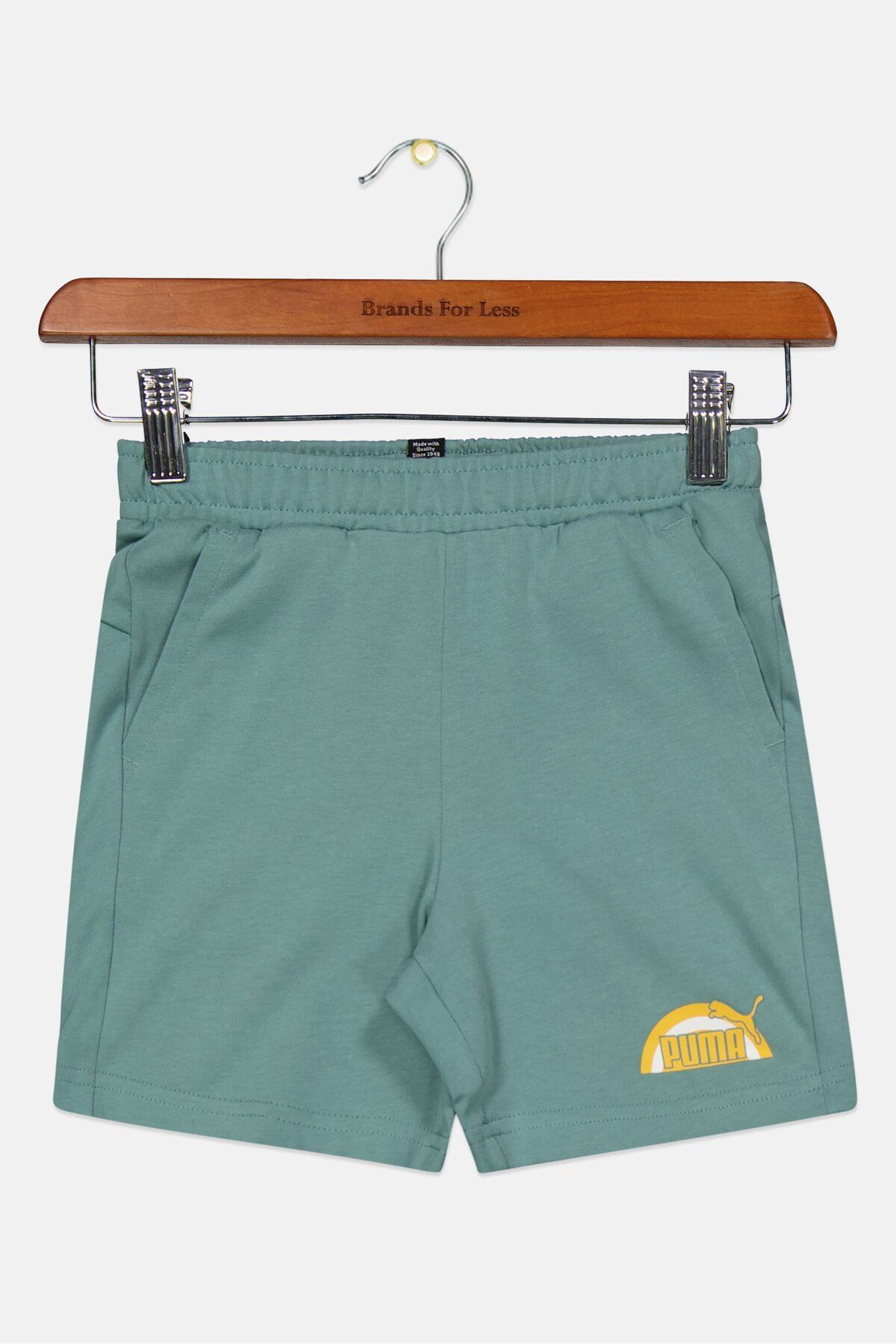 Puma-Kids Boy Brand Logo Running Short, Sage Green 1