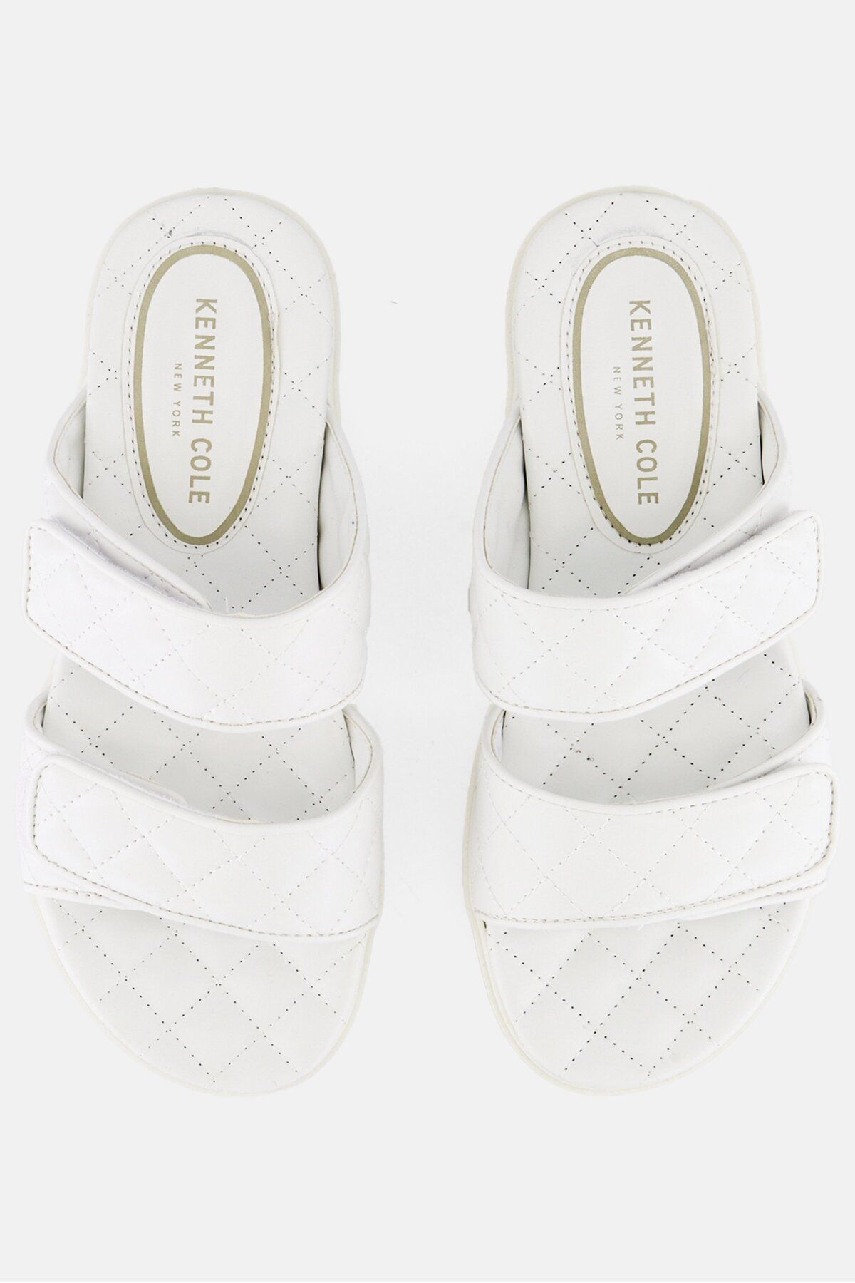 Kenneth Cole-Women Medium Reeves Quilted 2 Band Slipper, White 4