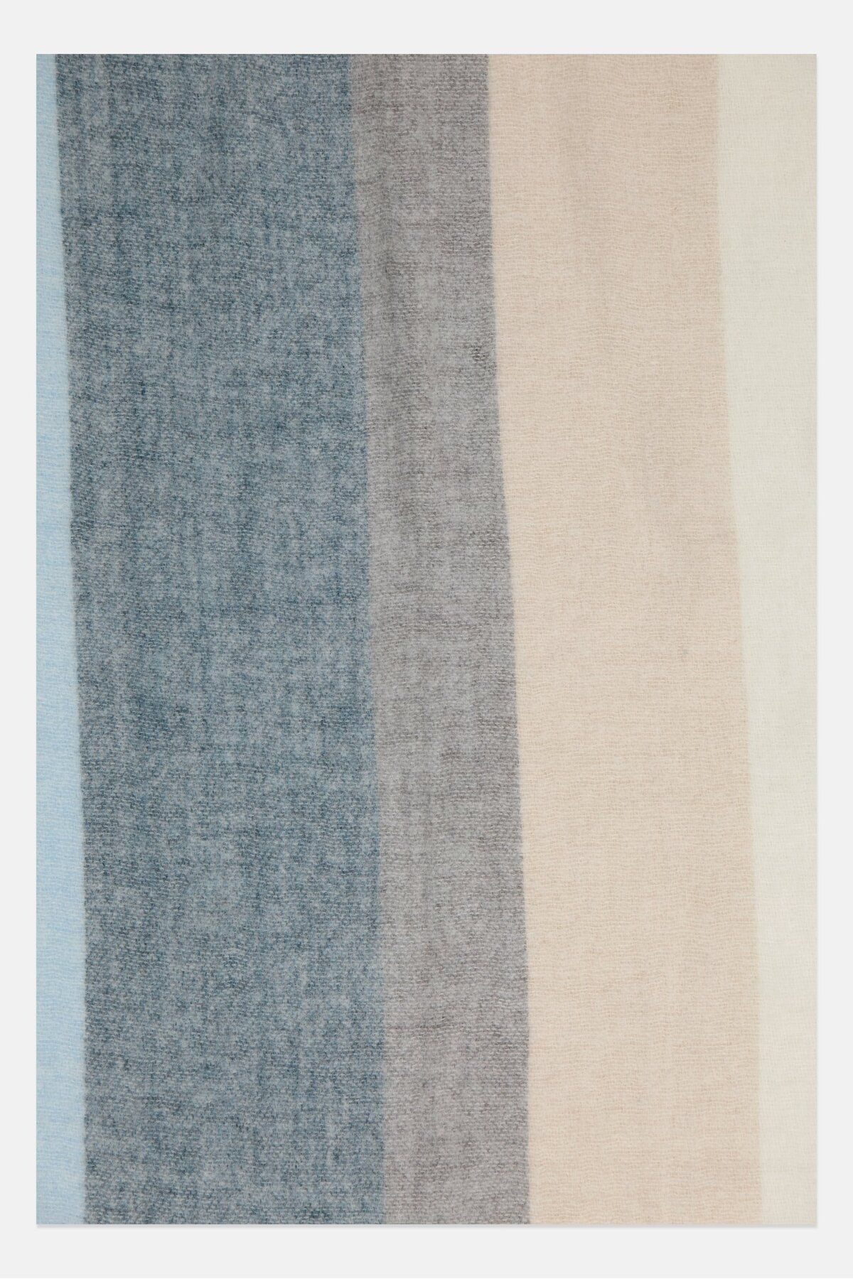Fire & Glory-Women Woven Scarf With Colored Bands 200 x 67 cm, Grey/ Blue Combo 2